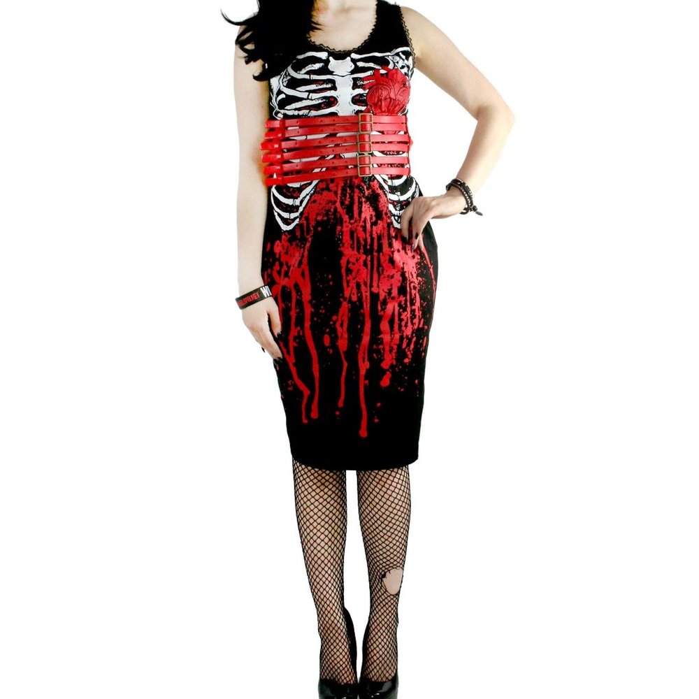 TOO FAST - BLEEDING RIBCAGE DRESS - Picture 2 of 8